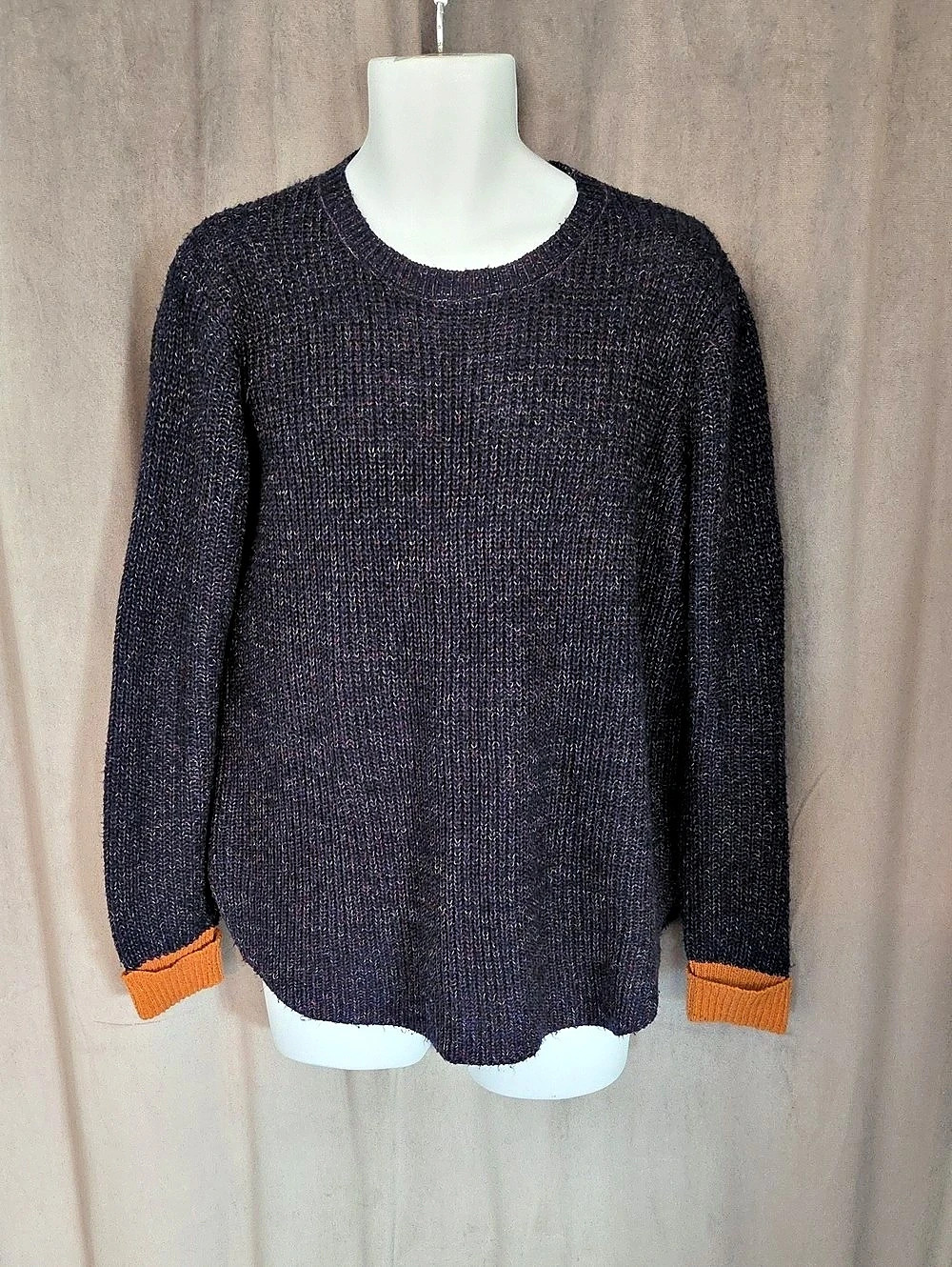 Papillon Knit Crew Neck Sweater L/XL Purple